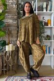 Heritage Needlecord Plaid Swing Top Mucky Olive & Camel